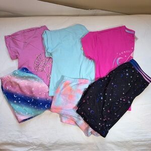 Girls Sugar & Jade Aries Pajama Sets lot- Pink, Blue, and Black Starry Night